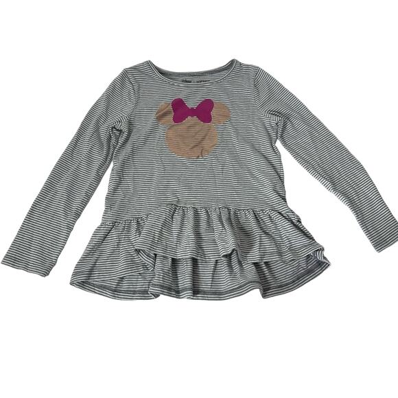 Disney Jumping Beans Girls Minnie Mouse Bow Long Sleeve Peplum Top Size 6X - Picture 2 of 6